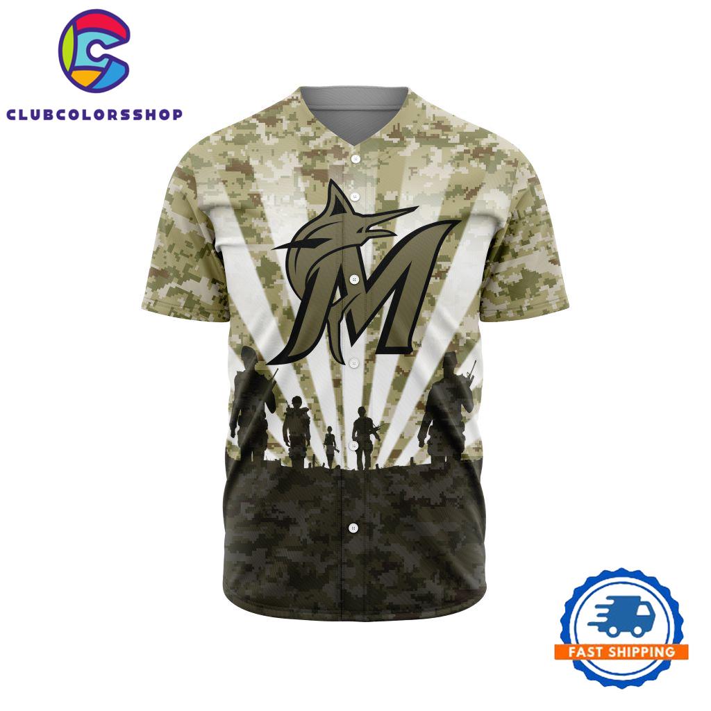 MLB Miami Marlins Special Honor Veterans Design Baseball Jersey