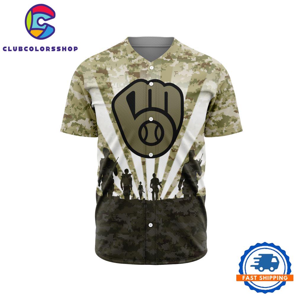MLB Milwaukee Brewers Special Honor Veterans Design Baseball Jersey