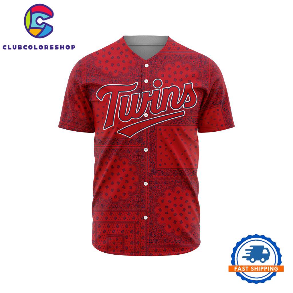 MLB Minnesota Twins Special Logo Team Paisley Design Baseball Jersey