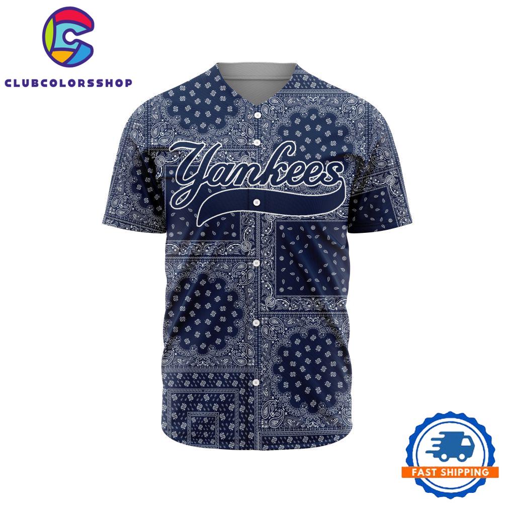 MLB New York Yankees Special Logo Team Paisley Design Baseball Jersey
