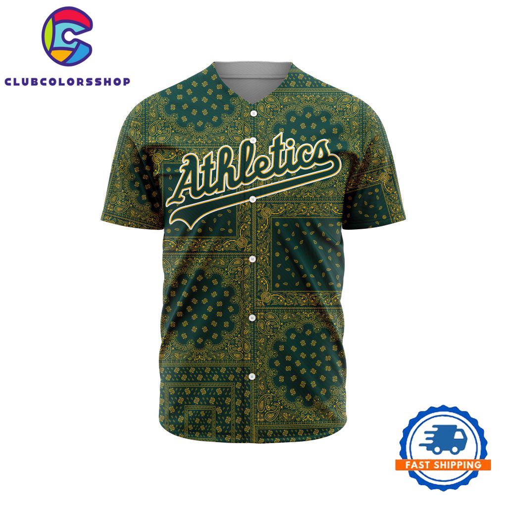 MLB Oakland Athletics Special Logo Team Paisley Design Baseball Jersey
