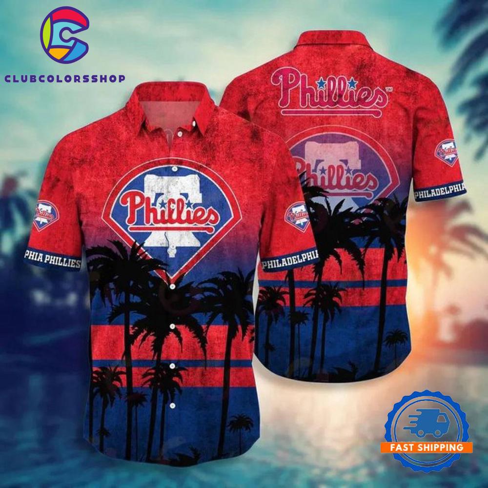 MLB Philadelphia Phillies Hawaiian Shirt Sunset Palms Design
