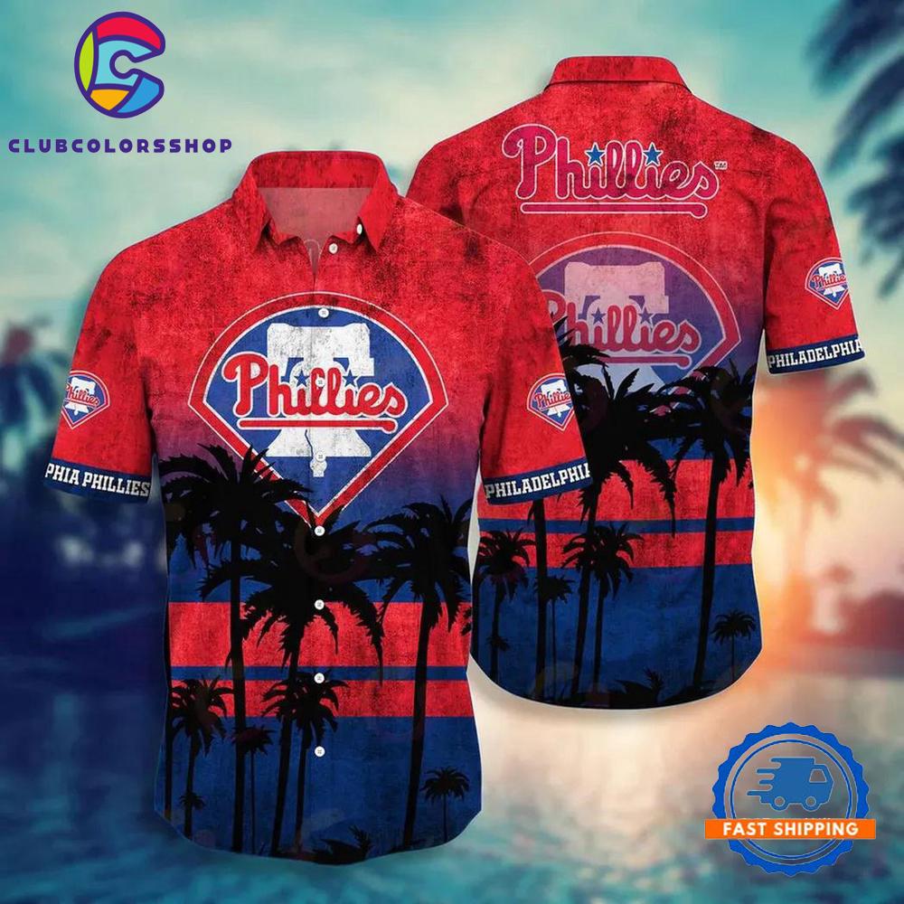 MLB Philadelphia Phillies Sunset Palms Hawaiian Shirt