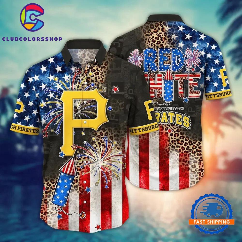 MLB Pittsburgh Pirates Fireworks Celebration Hawaiian Shirt