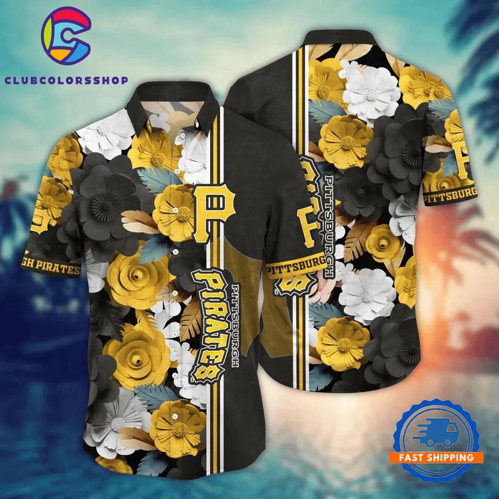 MLB Pittsburgh Pirates Golden Bloom Hawaiian Shirt