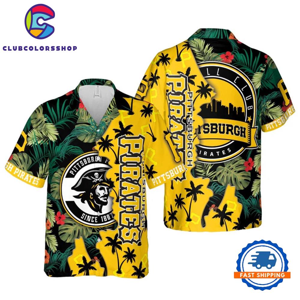 MLB Pittsburgh Pirates Tropical Skyline Hawaiian Shirt