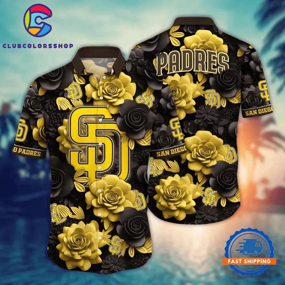 MLB San Diego Padres Golden Rose Hawaiian Shirt