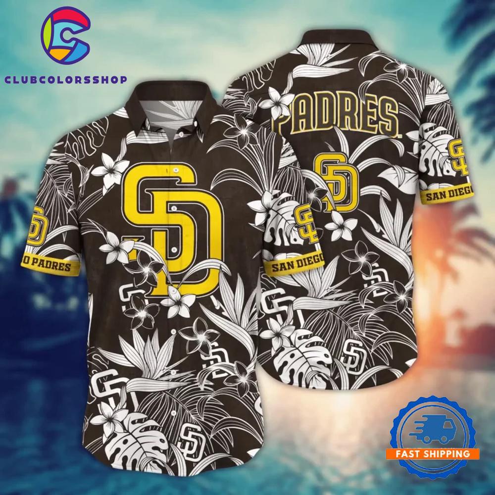 MLB San Diego Padres Monochrome Oasis Hawaiian Shirt