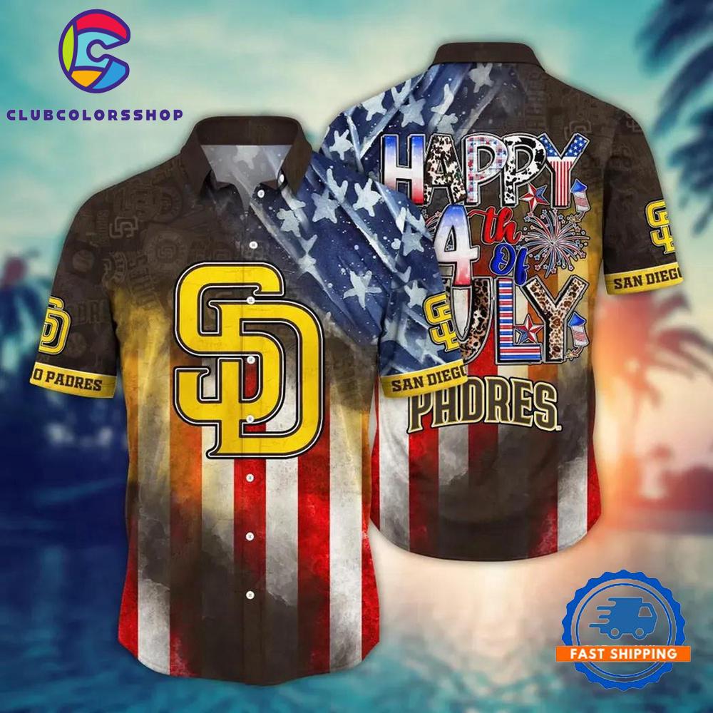 MLB San Diego Padres Stars And Stripes Celebration Hawaiian Shirt