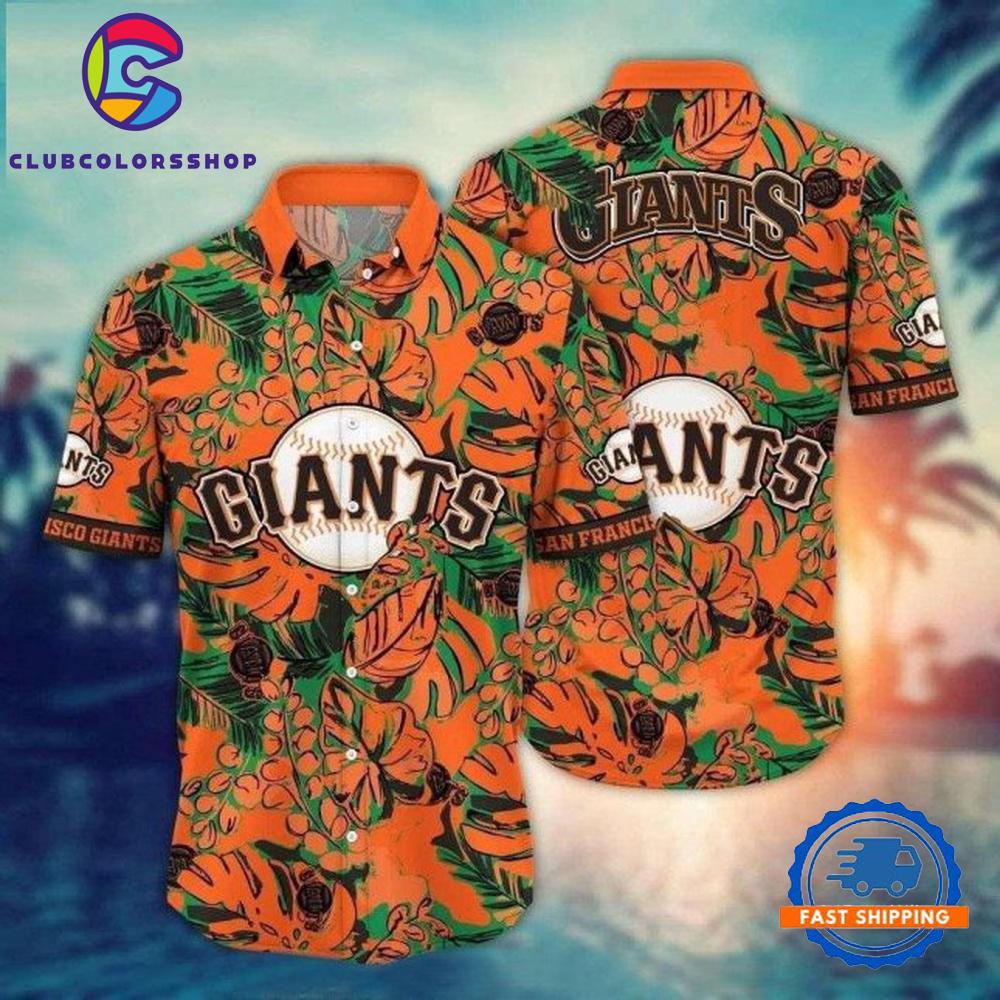 MLB San Francisco Giants Floral Hawaiian Shirt Botanical Print