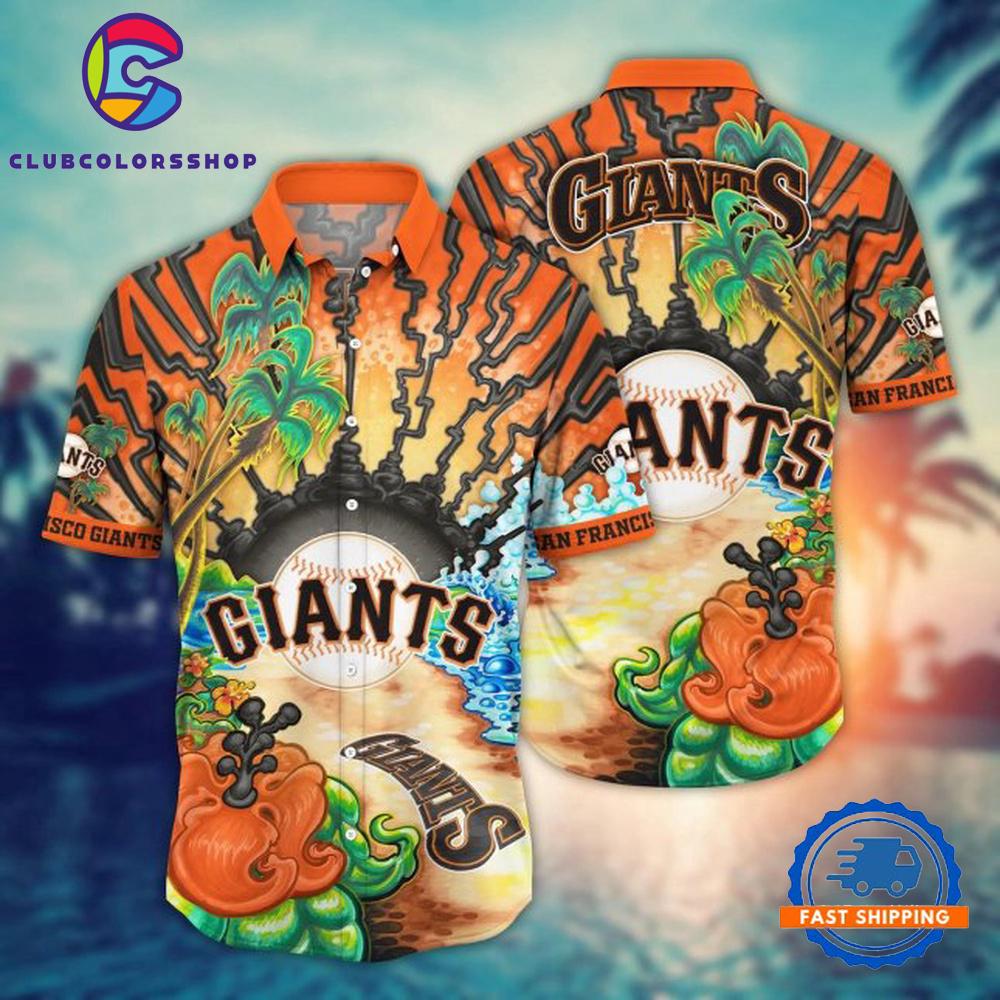 MLB San Francisco Giants Hawaiian Shirt Sunset Wave Design