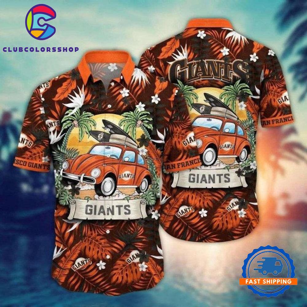 MLB San Francisco Giants Hawaiian Shirt Vintage Surf Woody Design