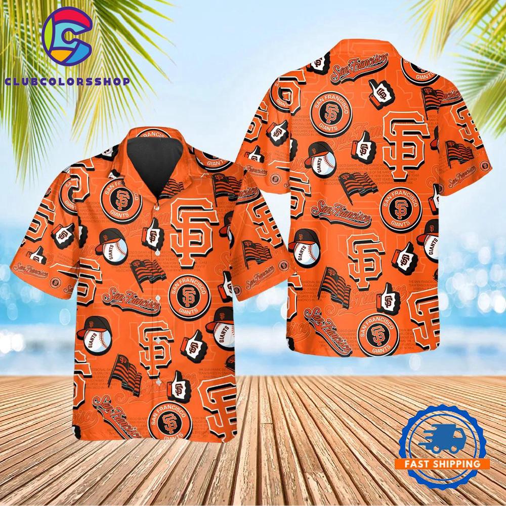 MLB San Francisco Giants Iconic Logo Collage Hawaiian Shirt