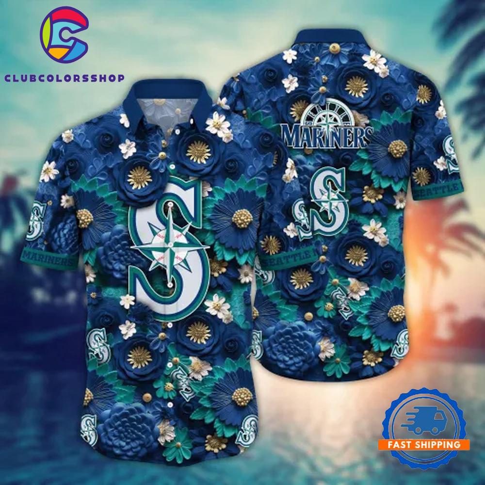 MLB Seattle Mariners Palm Wave Hawaiian Shirt