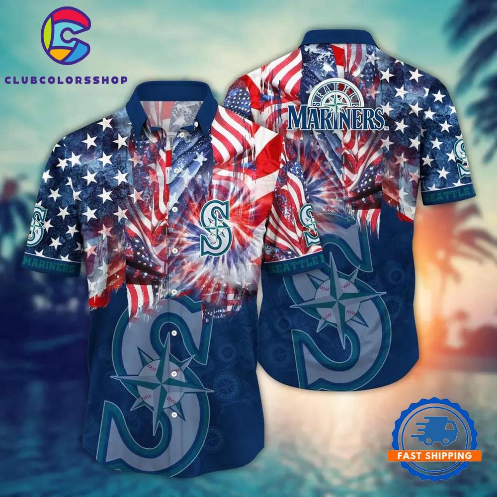 MLB Seattle Mariners Sunset Wave Hawaiian Shirt