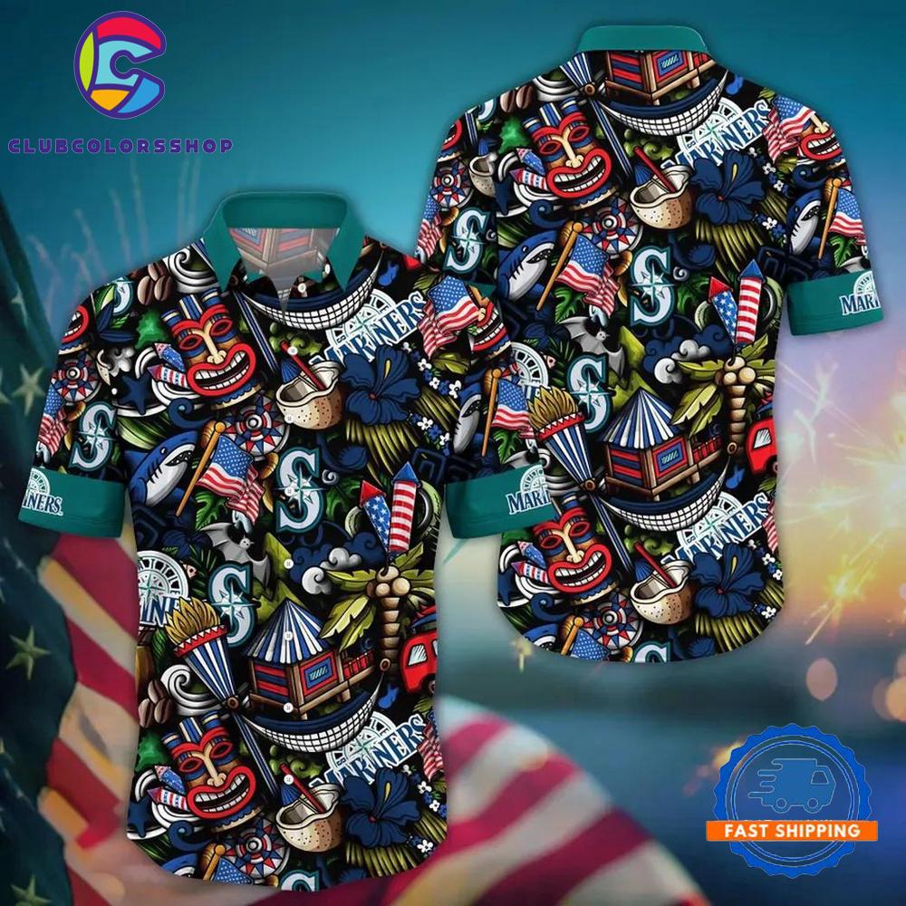 MLB Seattle Mariners Tropical Splash Hawaiian Shirt