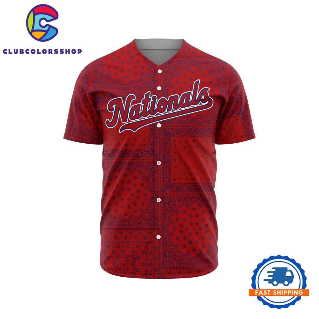 MLB Washington Nationals Special Logo Team Paisley Design Baseball Jersey