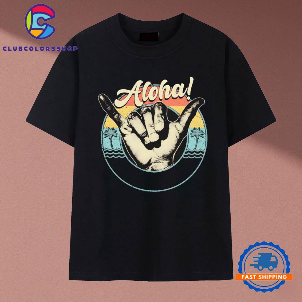 Aloha rock and roll hands sunset retro T-Shirts