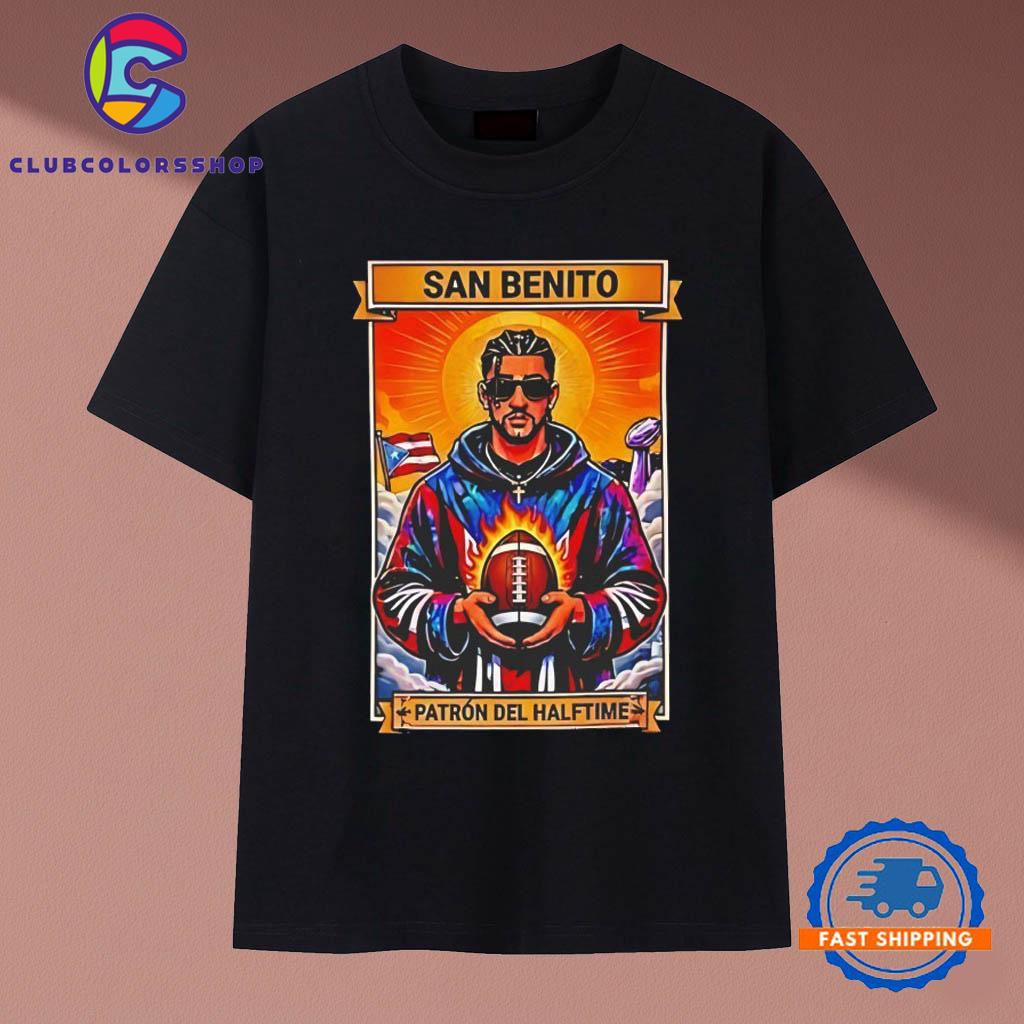 Bad Bunny Super Bowl 2026 San Benito Patron Del Halftime T-Shirts