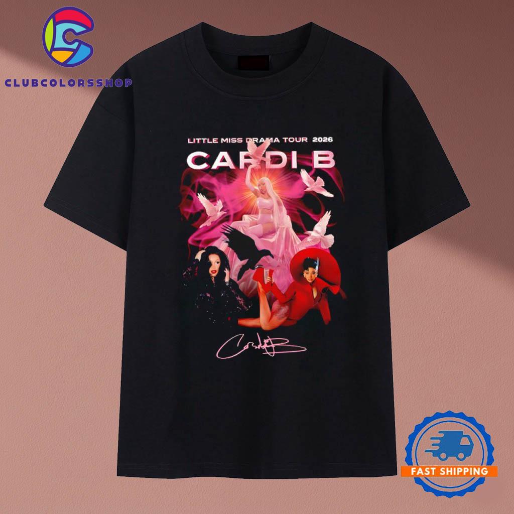 Cardi B with Little Miss Drama Tour 2026 signature graphic T-Shirts