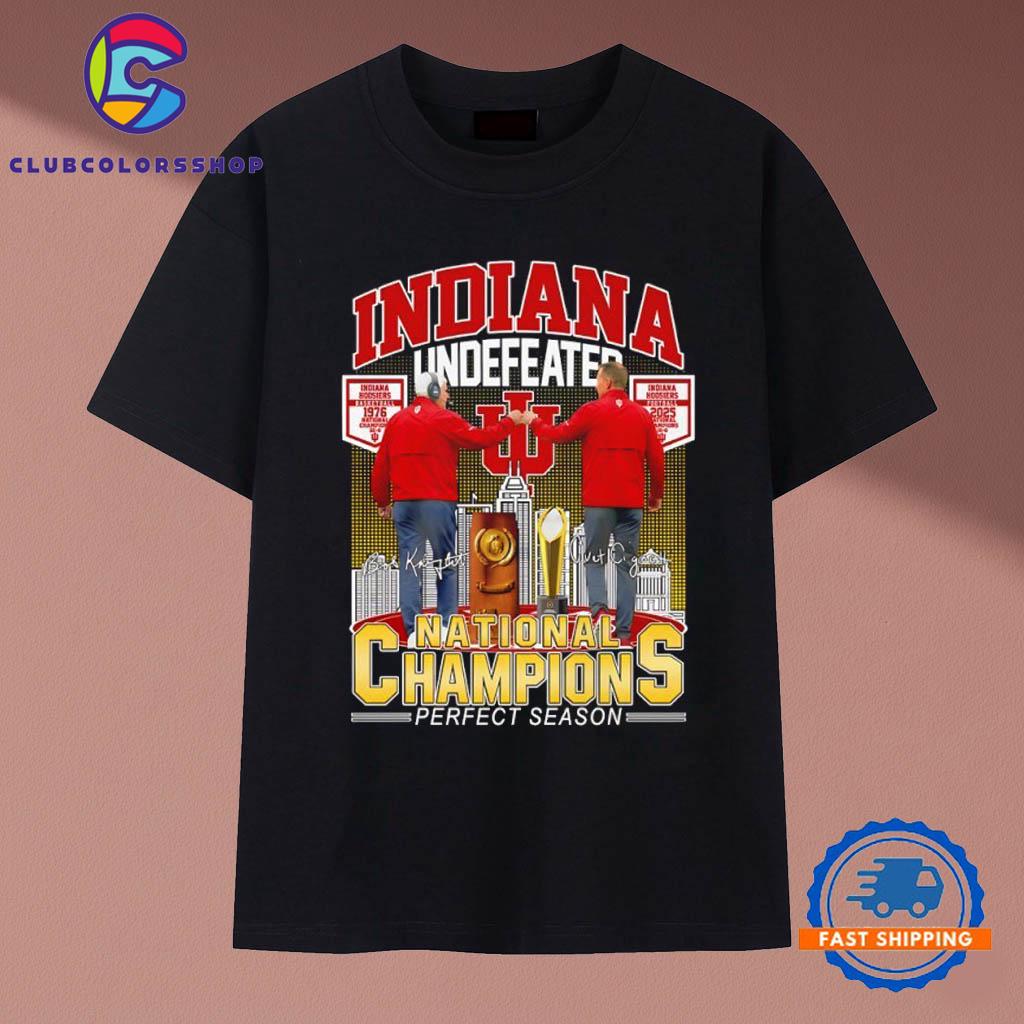Curt Cignetti fist bump Bob Knight Indiana Hoosiers undefeated National Champions T-Shirts