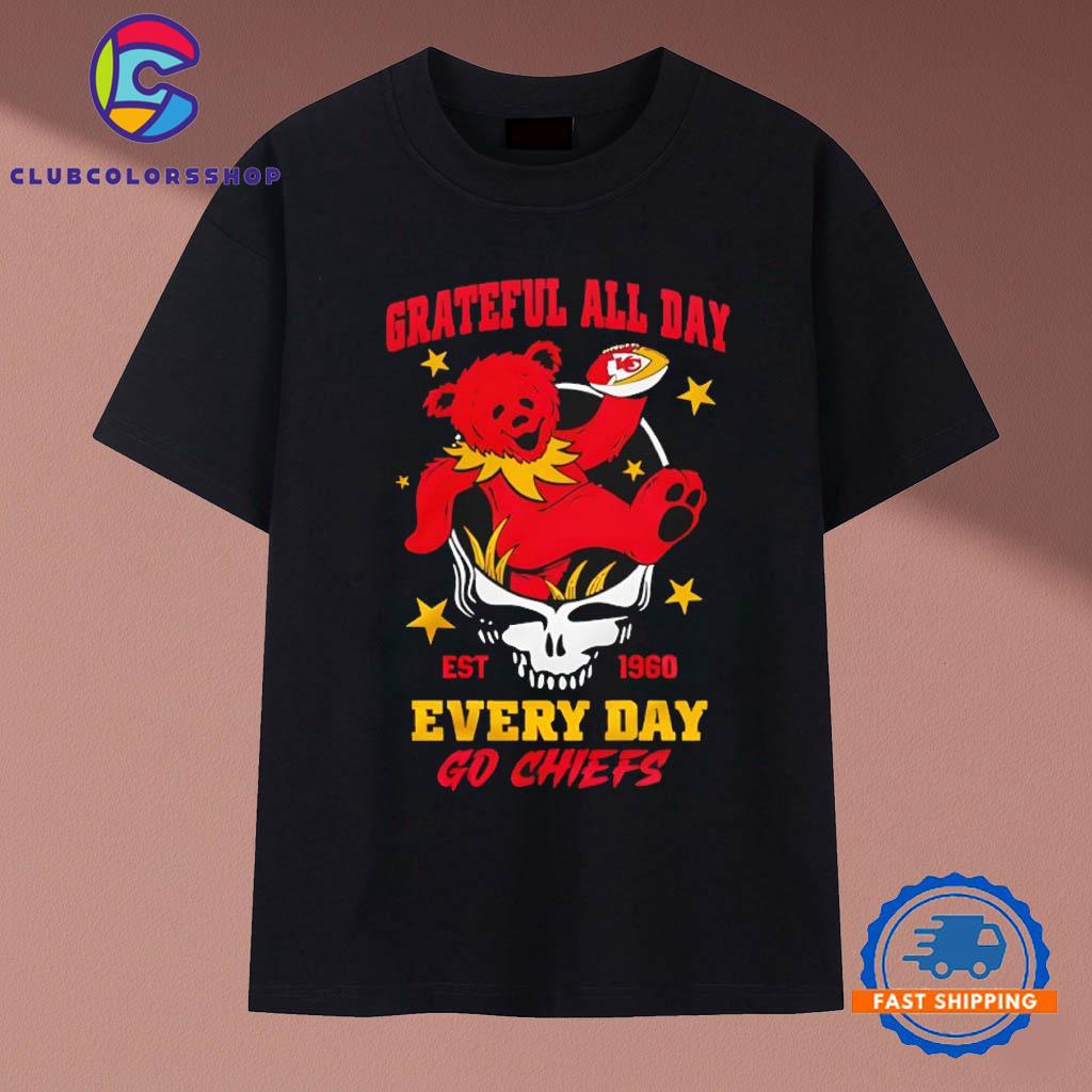 Kansas City Chiefs x Grateful Dead all day every day go Chiefs Vintage T Shirt