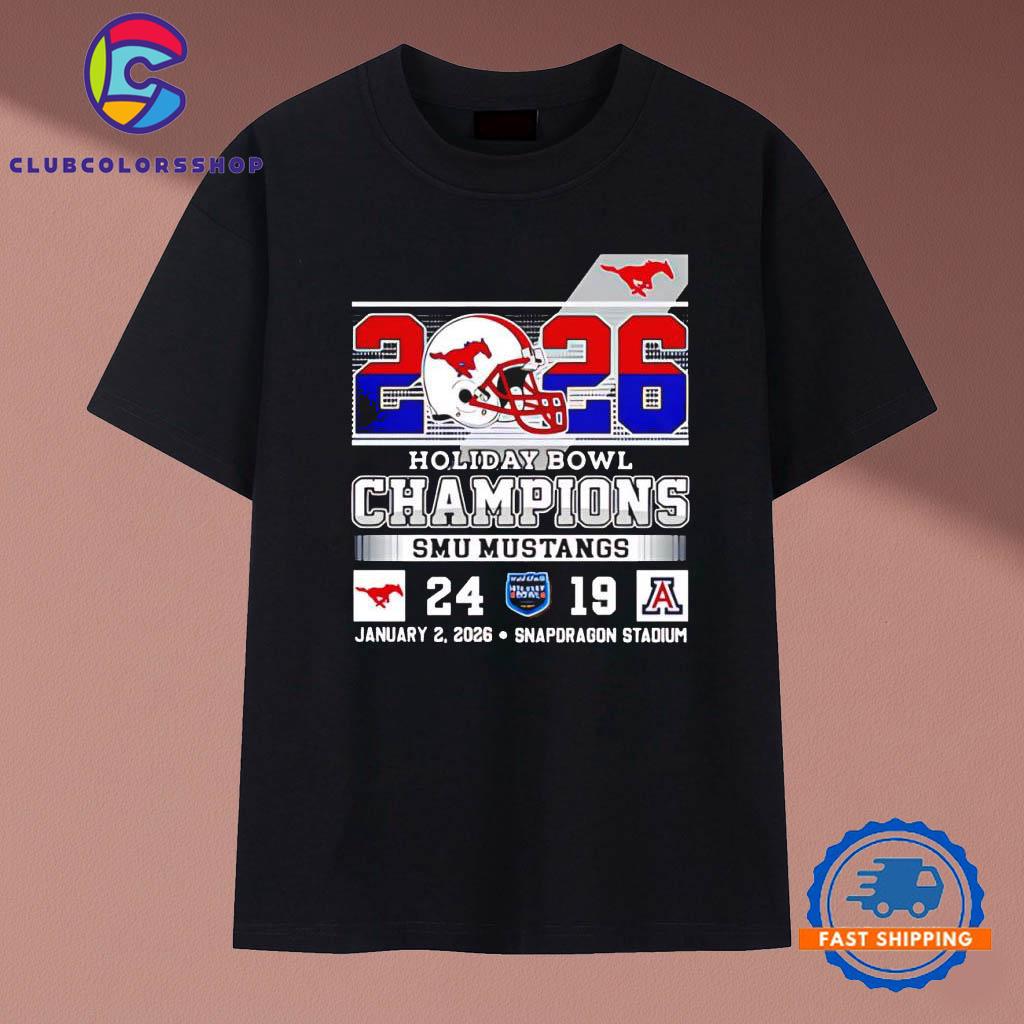 SMU Mustangs beat Arizona Wildcats 2026 Holiday Bowl Champions T-Shirts