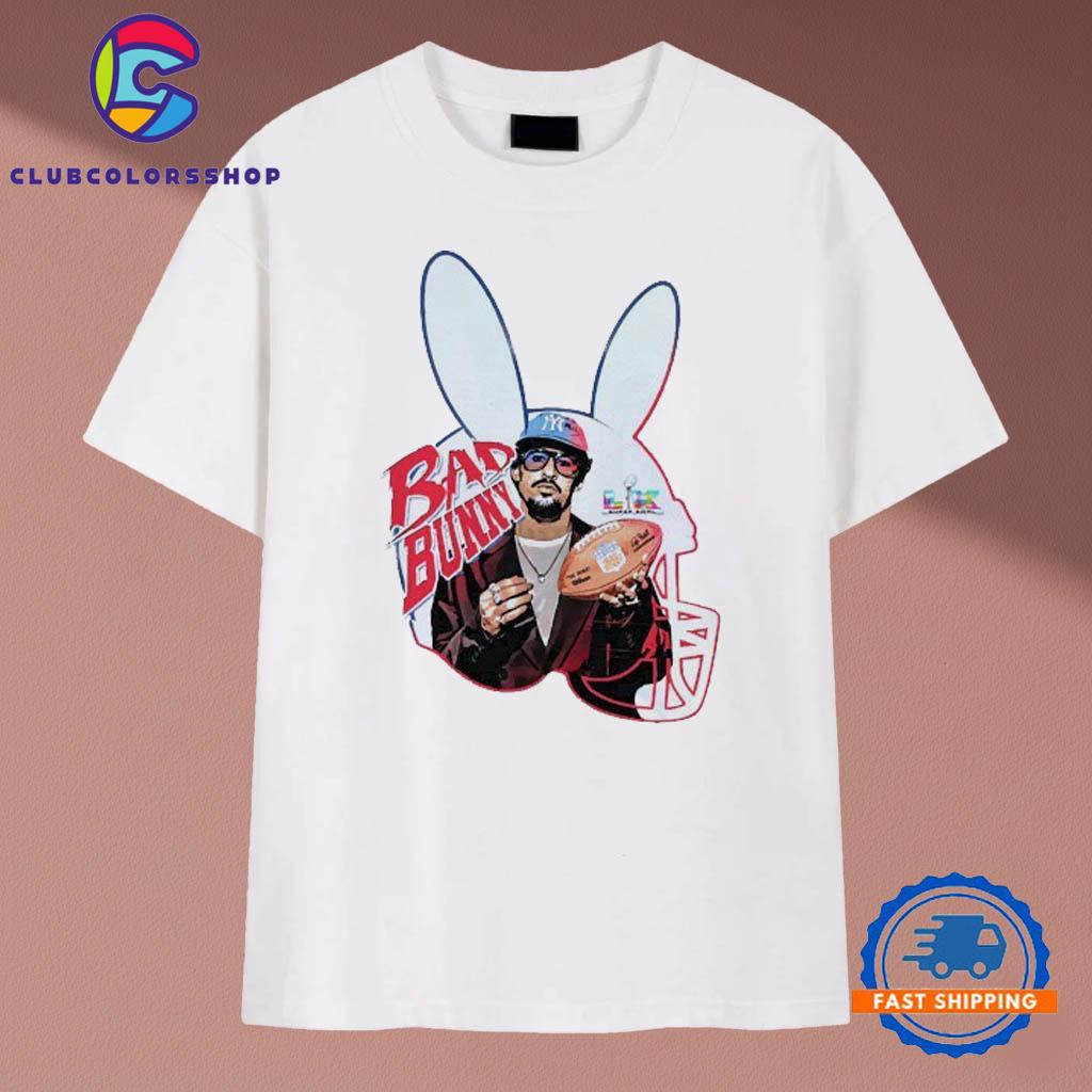 Bad Bunny Super Bowl NFL football graphic T-Shirt