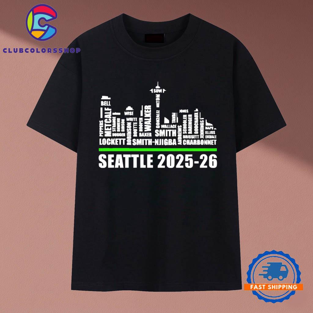 Seattle Seahawks 2025 26 city names T-Shirt