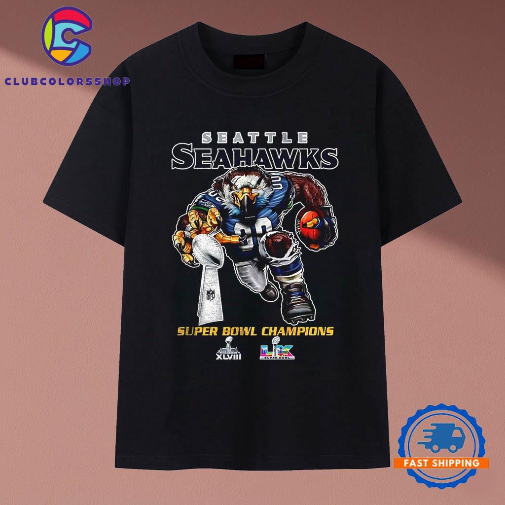 Seattle Seahawks Super Bowl Champions Super Bowl XLVIII mascot T-Shirt
