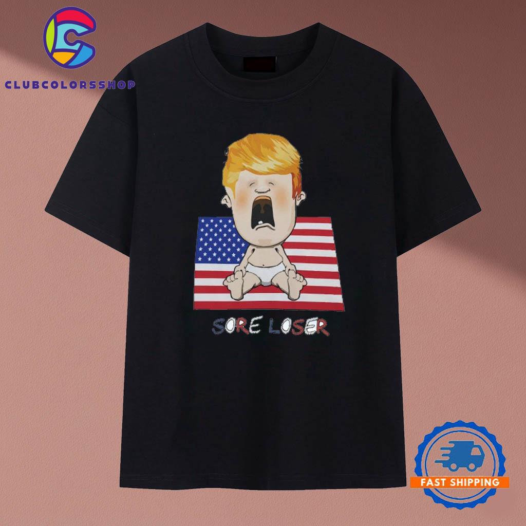 Men Trump sore loser cry baby US flag T-Shirts
