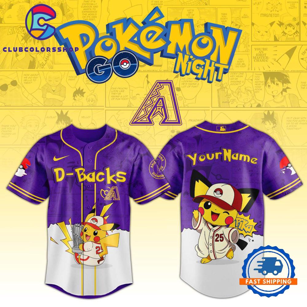 MLB Arizona Diamondbacks Pokemon GO Night Design Baseball Jersey