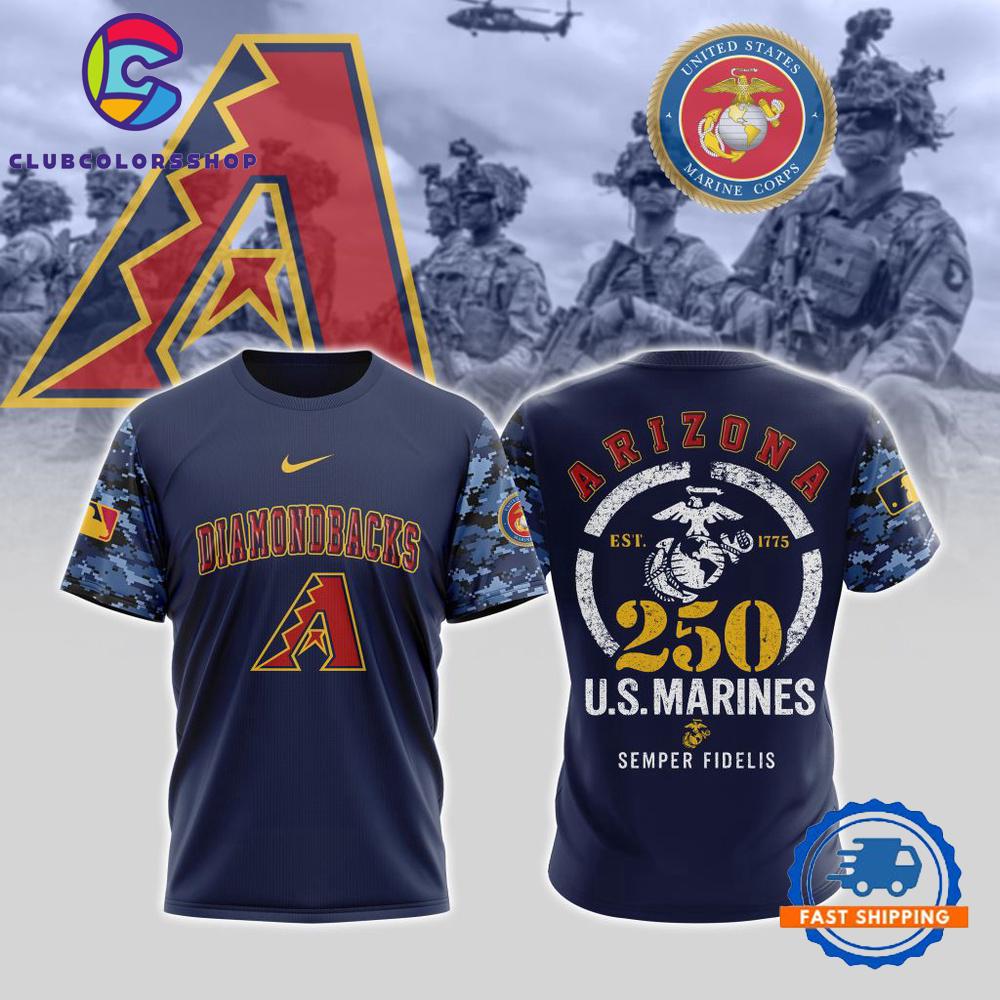 MLB Arizona Diamondbacks USMC 250th Birthday Design T Shirt, Hoodie, Sweatshirt