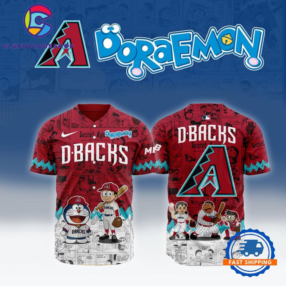 MLB Arizona Diamondbacks x Doraemon Design Baseball Jersey