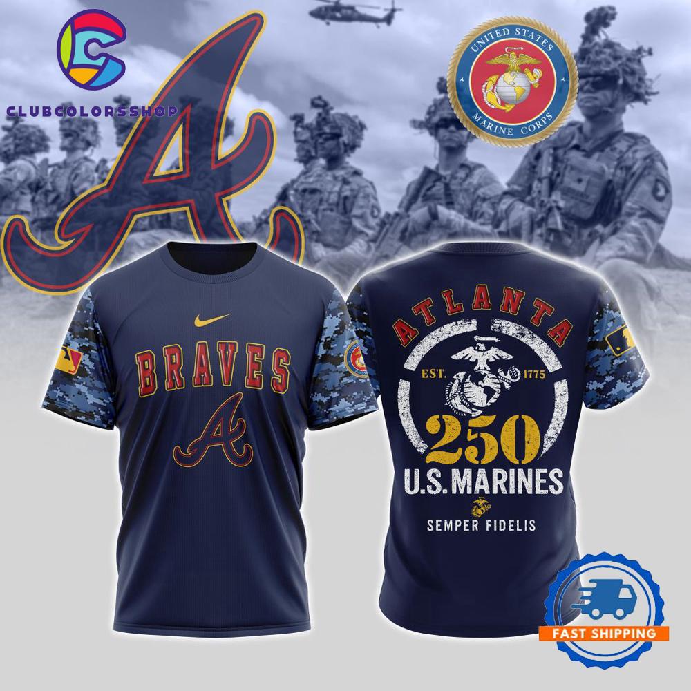 MLB Atlanta Braves USMC 250th Birthday Design T Shirt, Hoodie, Sweatshirt