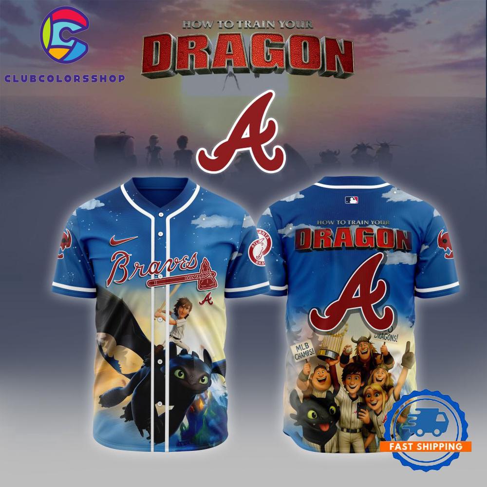 MLB Atlanta Braves How To Train Your Dragon Baseball Jersey