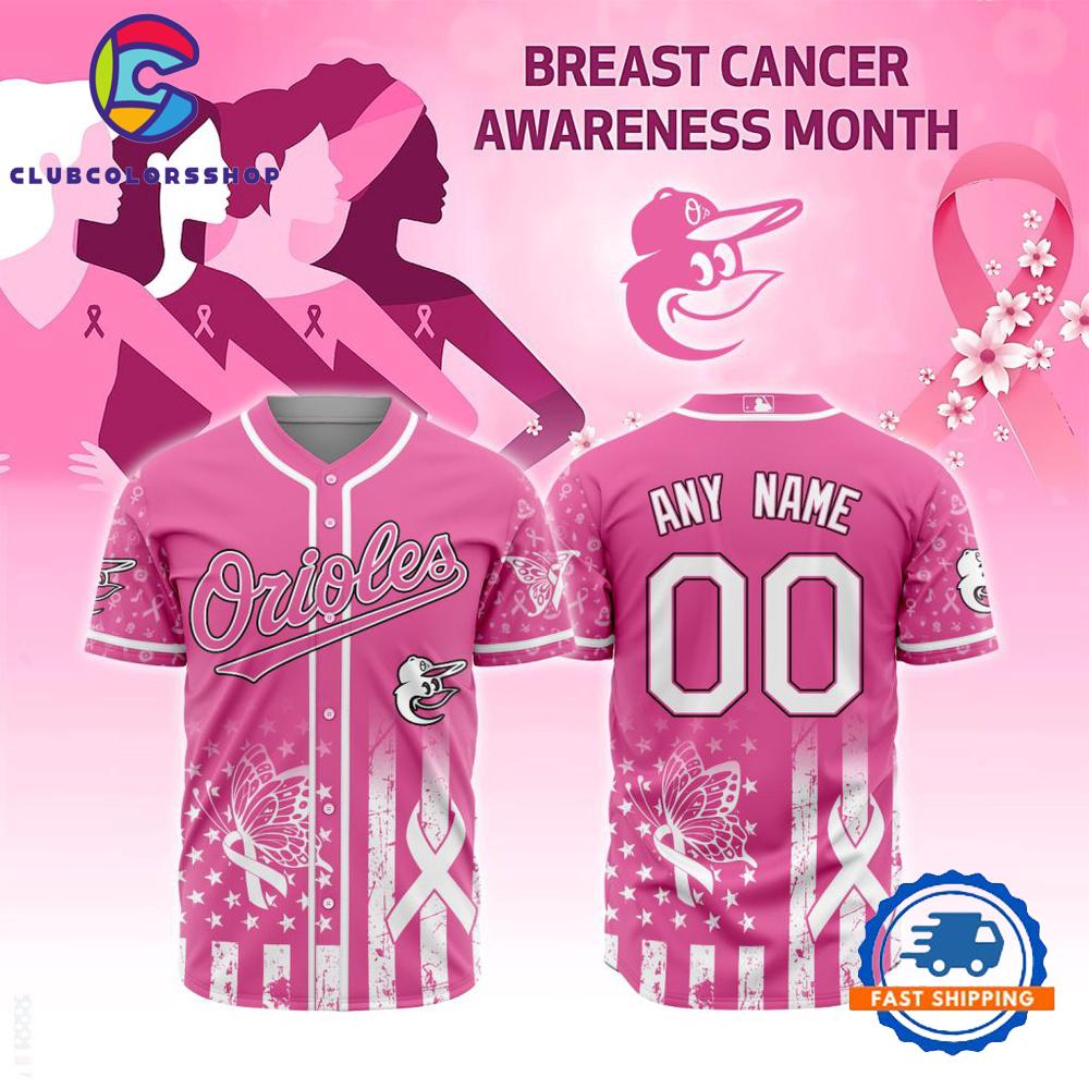 MLB Baltimore Orioles Breast Cancer Awareness Design Baseball Jersey