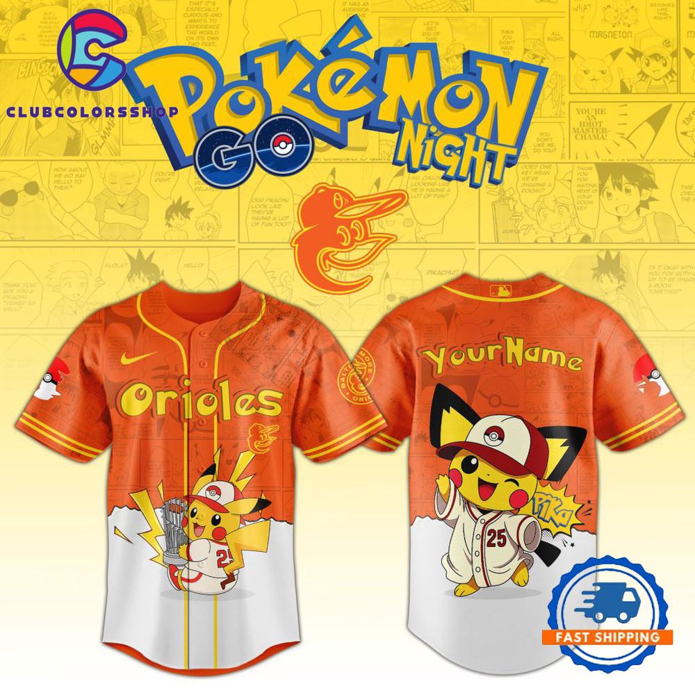 MLB Baltimore Orioles Pokemon GO Night Design Baseball Jersey MLB Baltimore Orioles Pokemon GO Night Design Baseball Jersey