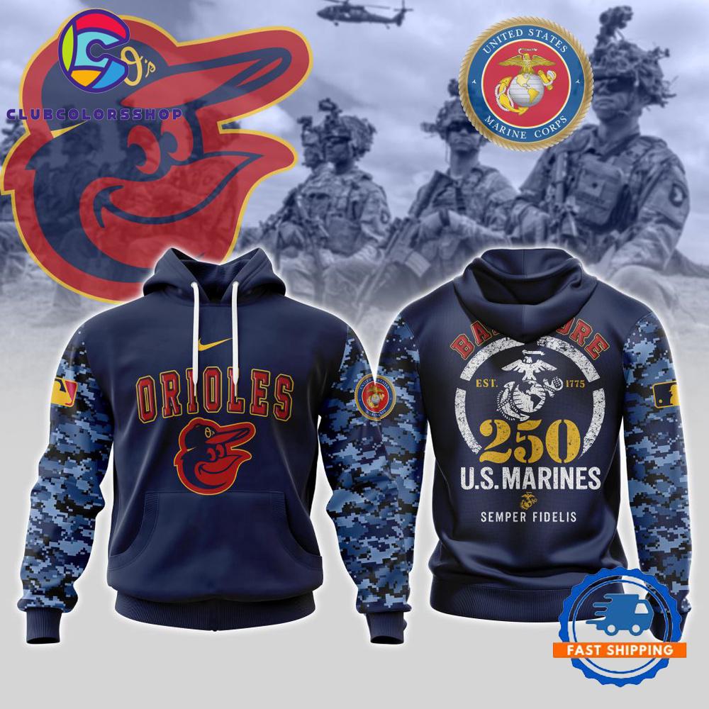 MLB Baltimore Orioles USMC 250th Birthday Design T Shirt, Hoodie, Sweatshirt