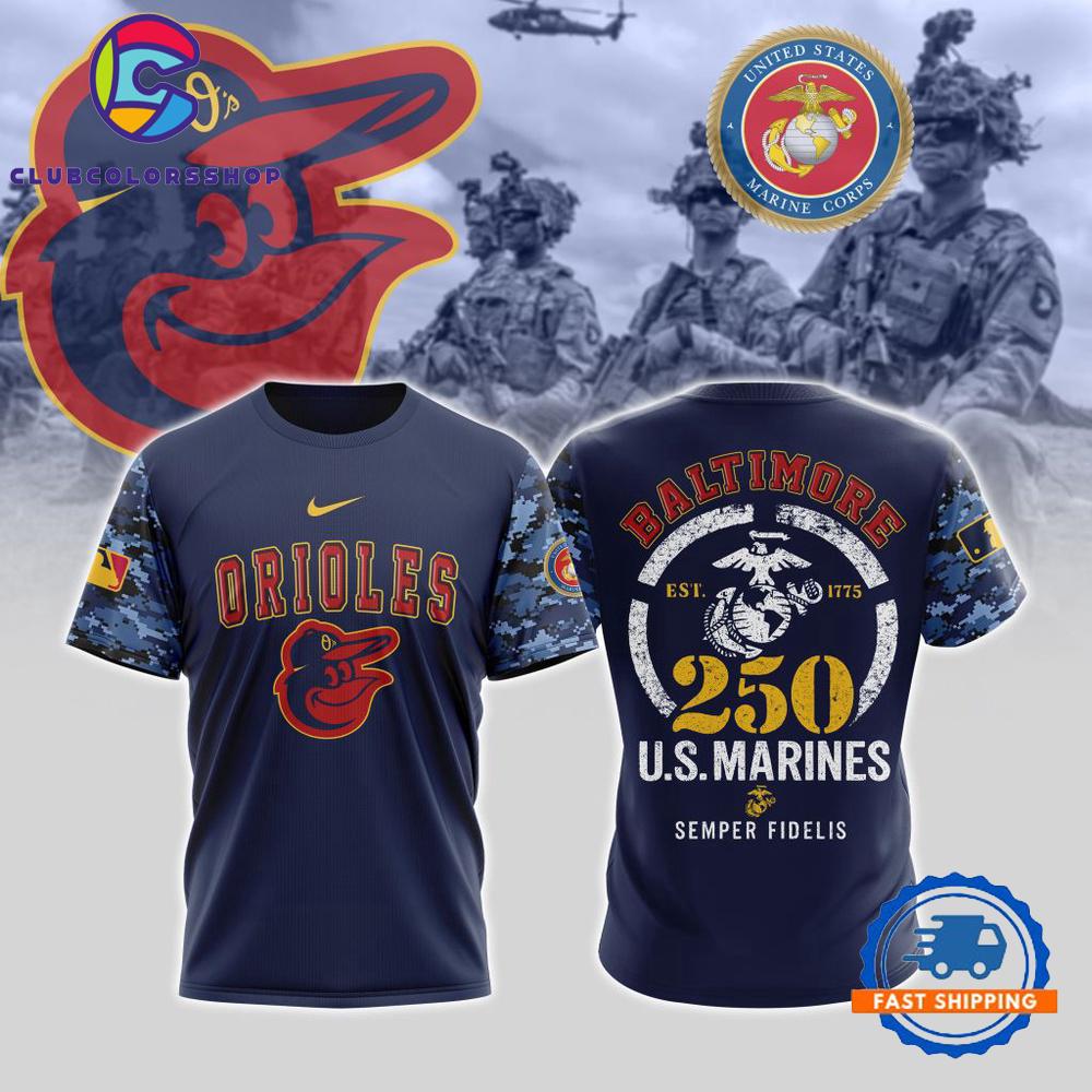 MLB Baltimore Orioles USMC 250th Birthday Design T Shirt, Hoodie, Sweatshirt