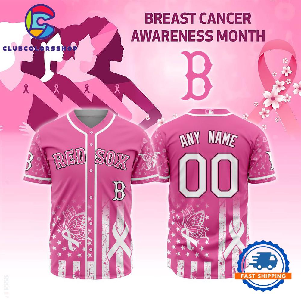 MLB Boston Red Sox Breast Cancer Awareness Design Baseball Jersey