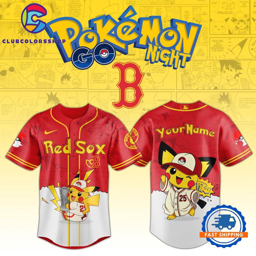 MLB Boston Red Sox Pokemon GO Night Design Baseball Jersey