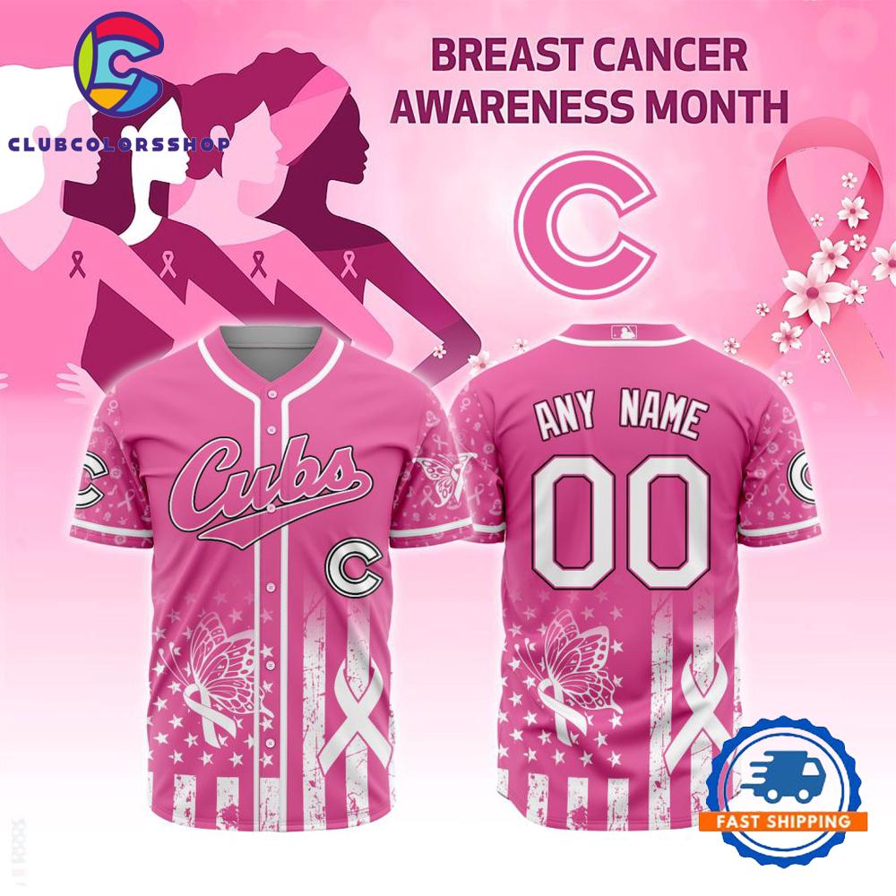 MLB Chicago Cubs Breast Cancer Awareness Design Baseball Jersey
