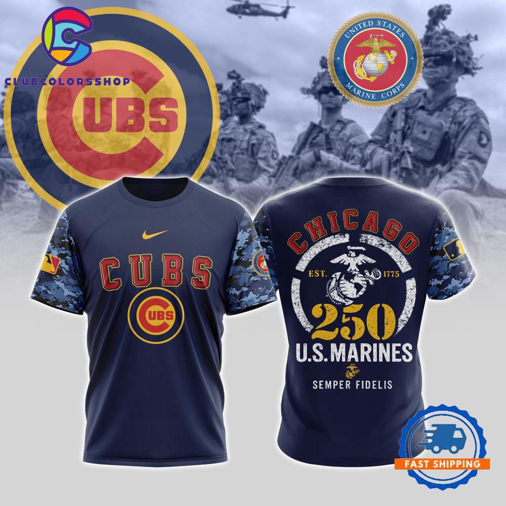 MLB Chicago Cubs USMC 250th Birthday Design T Shirt, Hoodie, Sweatshirt