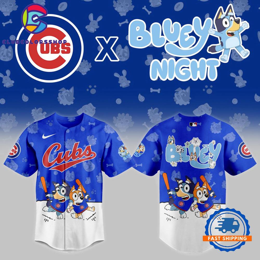 MLB Chicago Cubs x Bluey Night Design Baseball Jersey