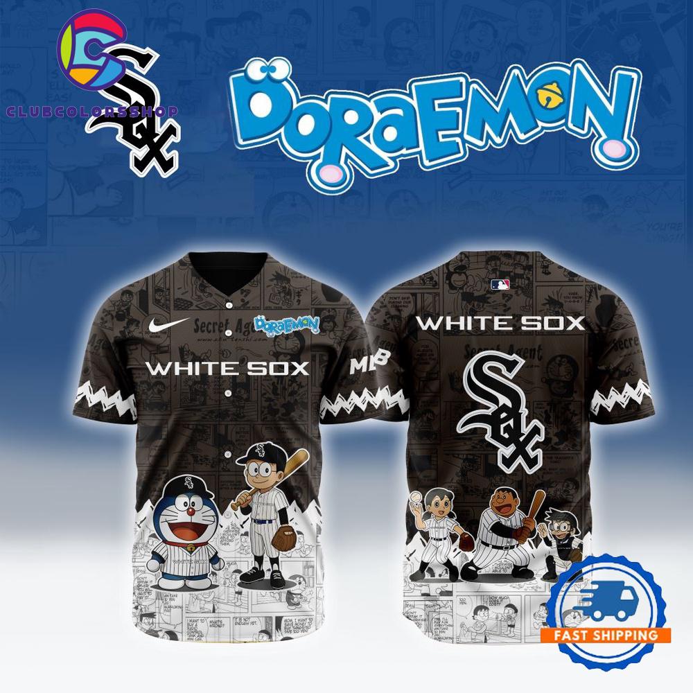 MLB Chicago White Sox x Doraemon Design Baseball Jersey