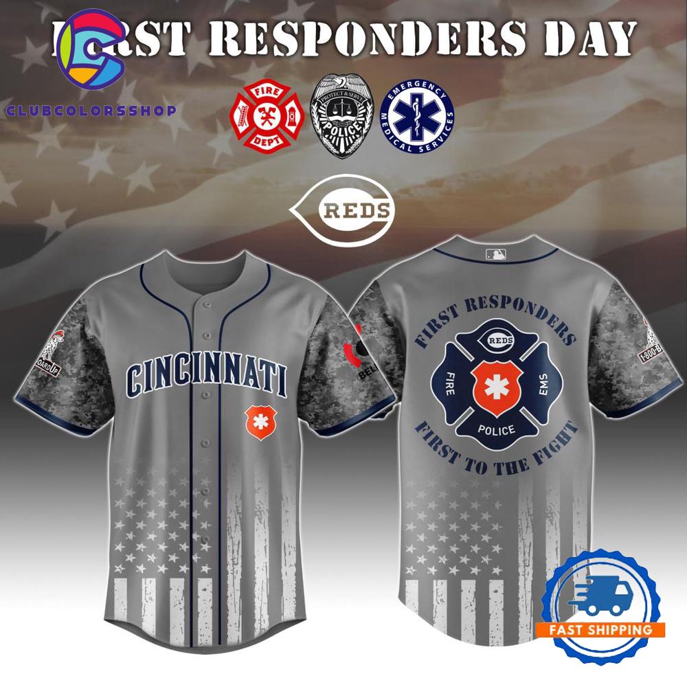 MLB Cincinnati Reds First Responders Day Baseball Jersey