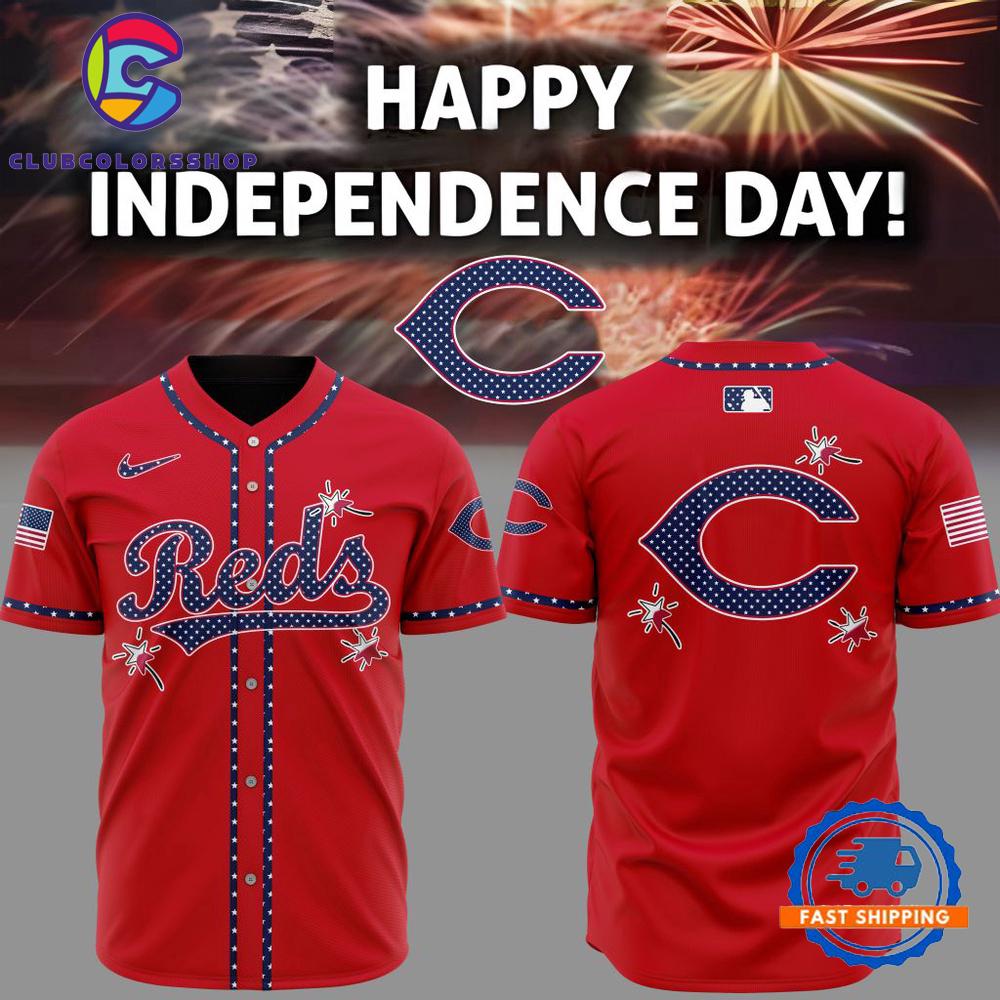 MLB Cincinnati Reds Happy Independence Day Baseball Jersey