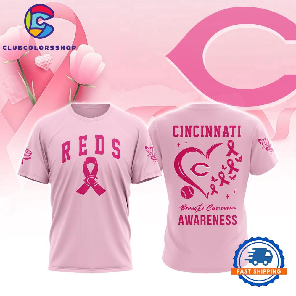 MLB Cincinnati Reds Pink Breast Cancer Awareness Design T Shirt, Hoodie, Sweatshirt
