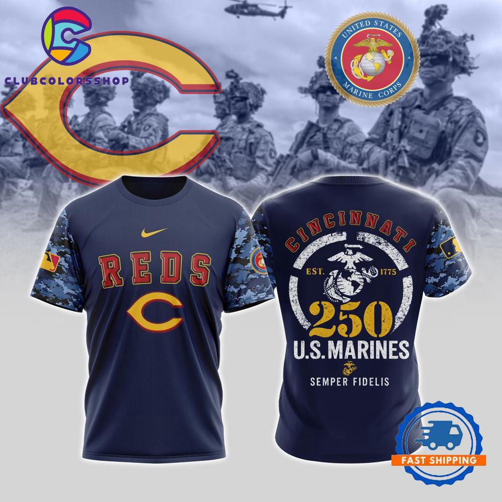 MLB Cincinnati Reds USMC 250th Birthday Design T Shirt, Hoodie, Sweatshirt